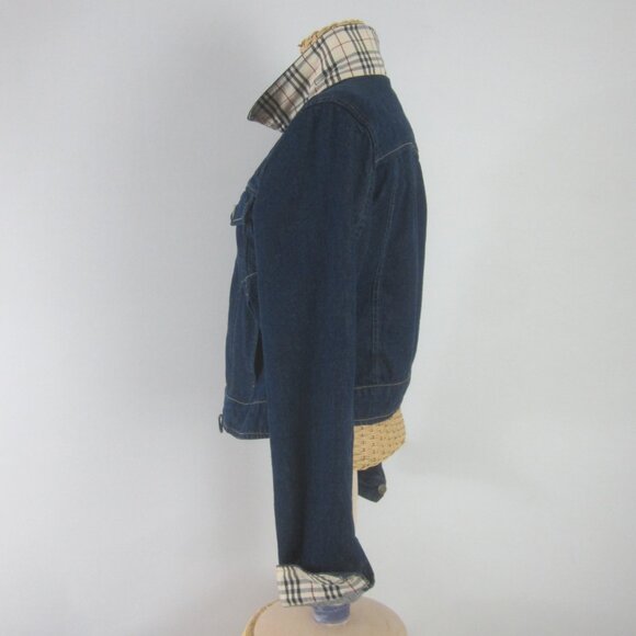 Burberry Blue Denim Bomber Jacket - Picture 3 of 14